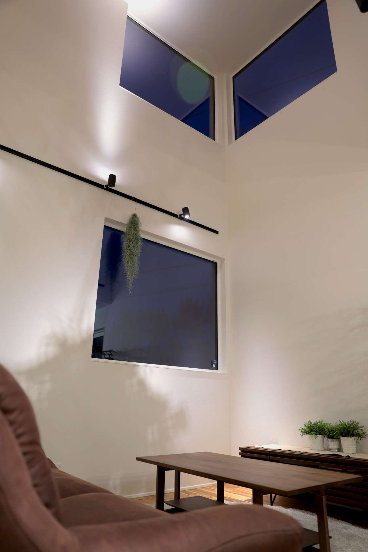 外の風景を一枚の絵のように切り取る窓計画。降り注ぐ陽光が、リビングを一日中明るく照らします。