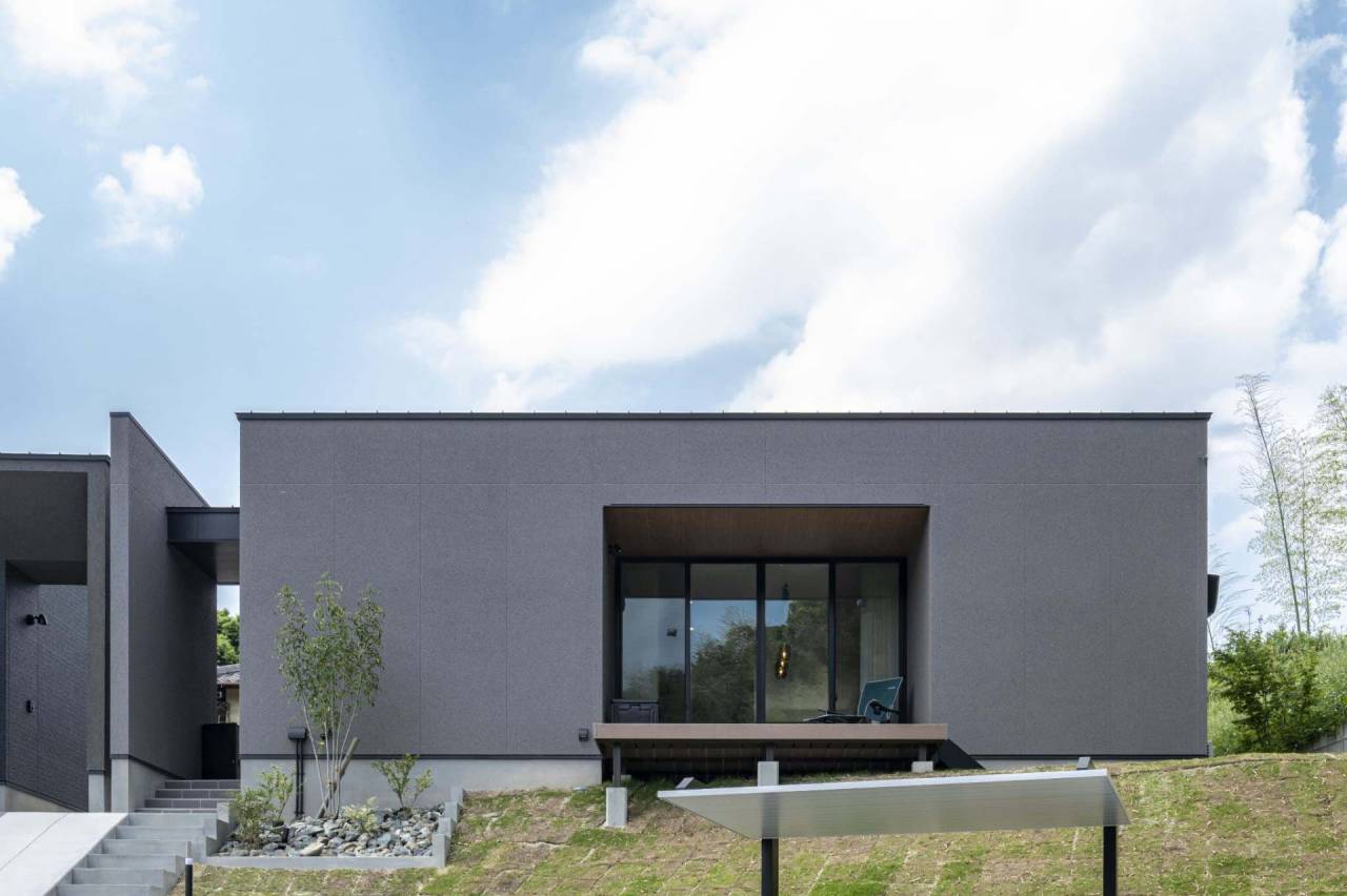 【福岡県福津市】注文住宅　ウッドデッキのある平家の外観