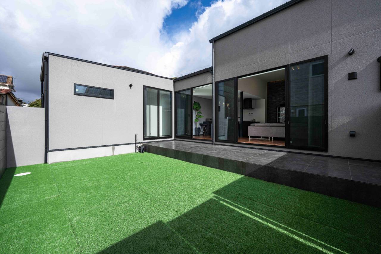 【福岡県古賀市】新築　注文住宅の外構　愛犬が健康に過ごせるようドックランを併設した注文住宅