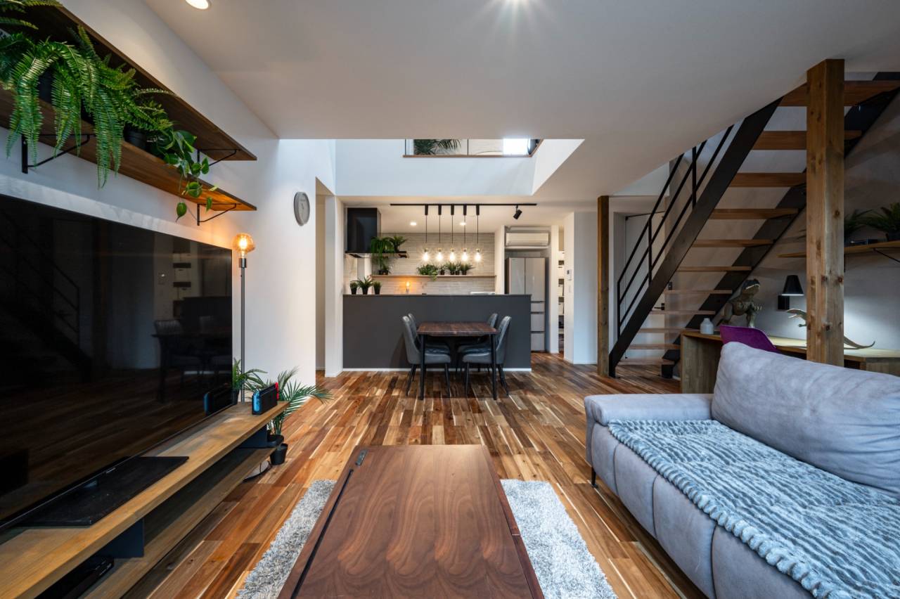 家事動線のよい注文住宅のリビング